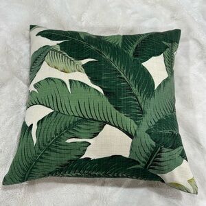 Green leaf throw pillow